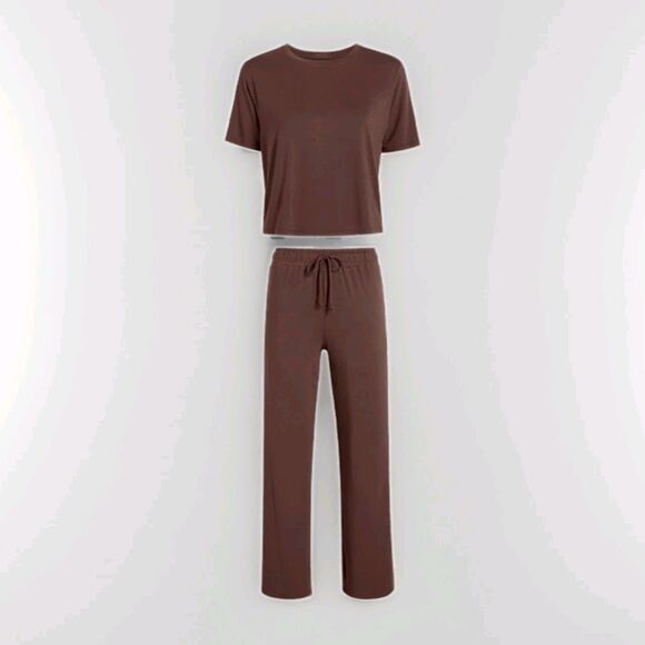 Nuuds 2pc Pajamas Set Coffee Brown XXL MSRP $88 - Picture 3 of 8